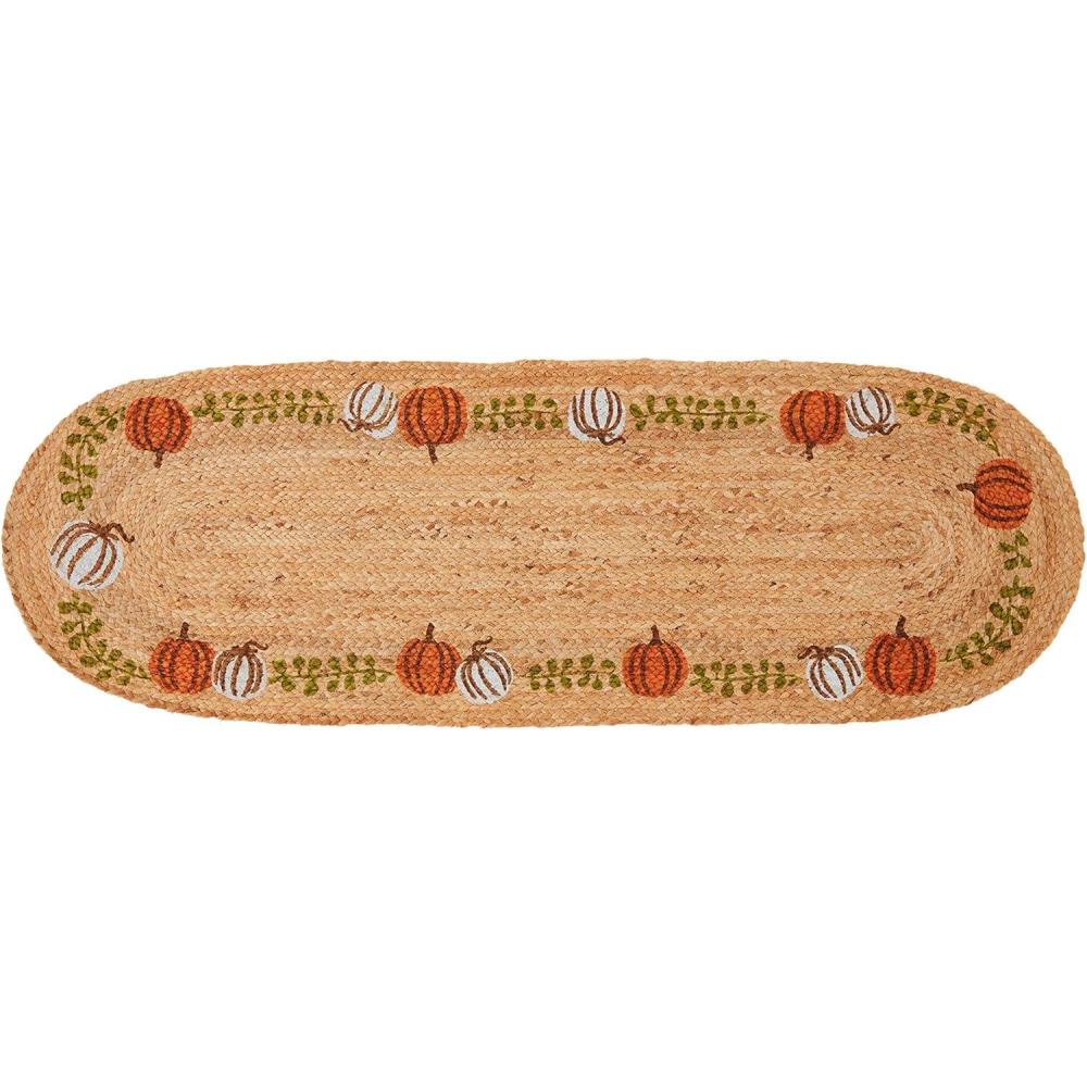 imageMud Pie Pumpkin Jute Runner 17quot x 51quot
