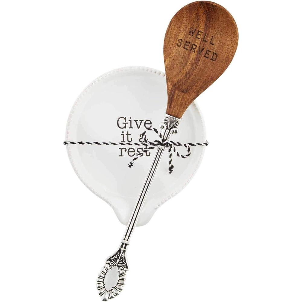 imageMud Pie Rest Set of 2 Spoon Set One SizeWhite Give it a rest