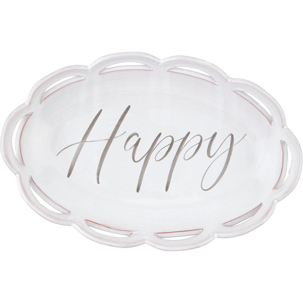 imageMud Pie Scalloped Happy Bowl 8quot x 12 14quot