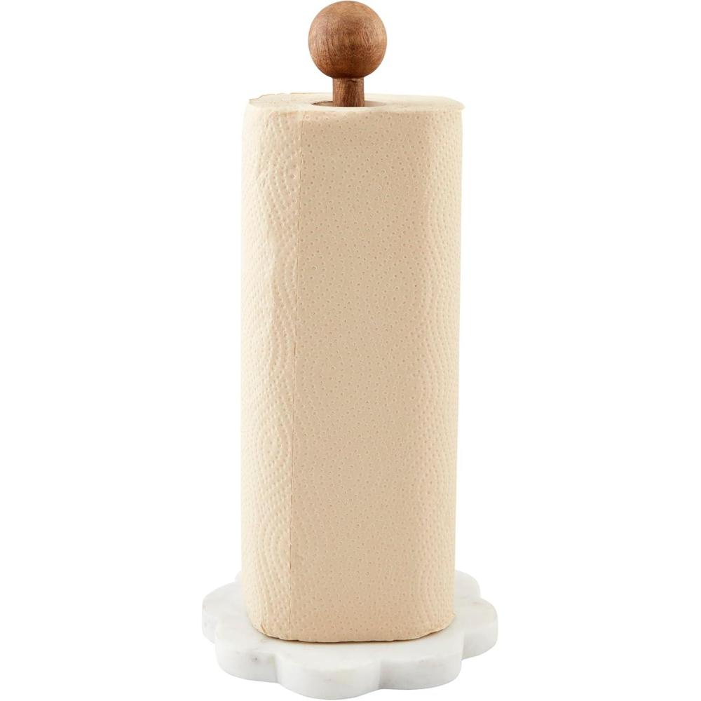 imageMud Pie Scalloped Paper Towel Holder White 13quot x 65quot dia