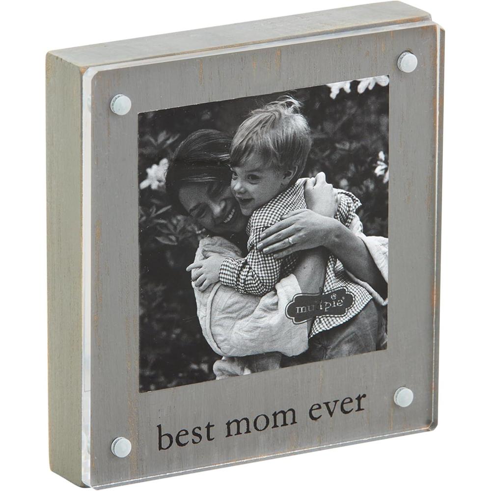 imageMud Pie Small Mom Wood Acrylic Frame 4 12quot x 4 14quot