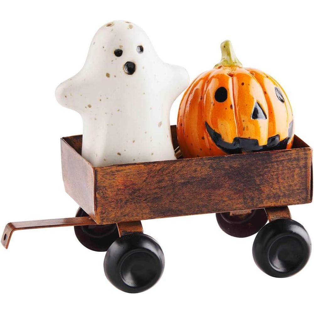 imageMud Pie Stoneware Salt and Pepper Set Halloween 2quot x 2 34quot