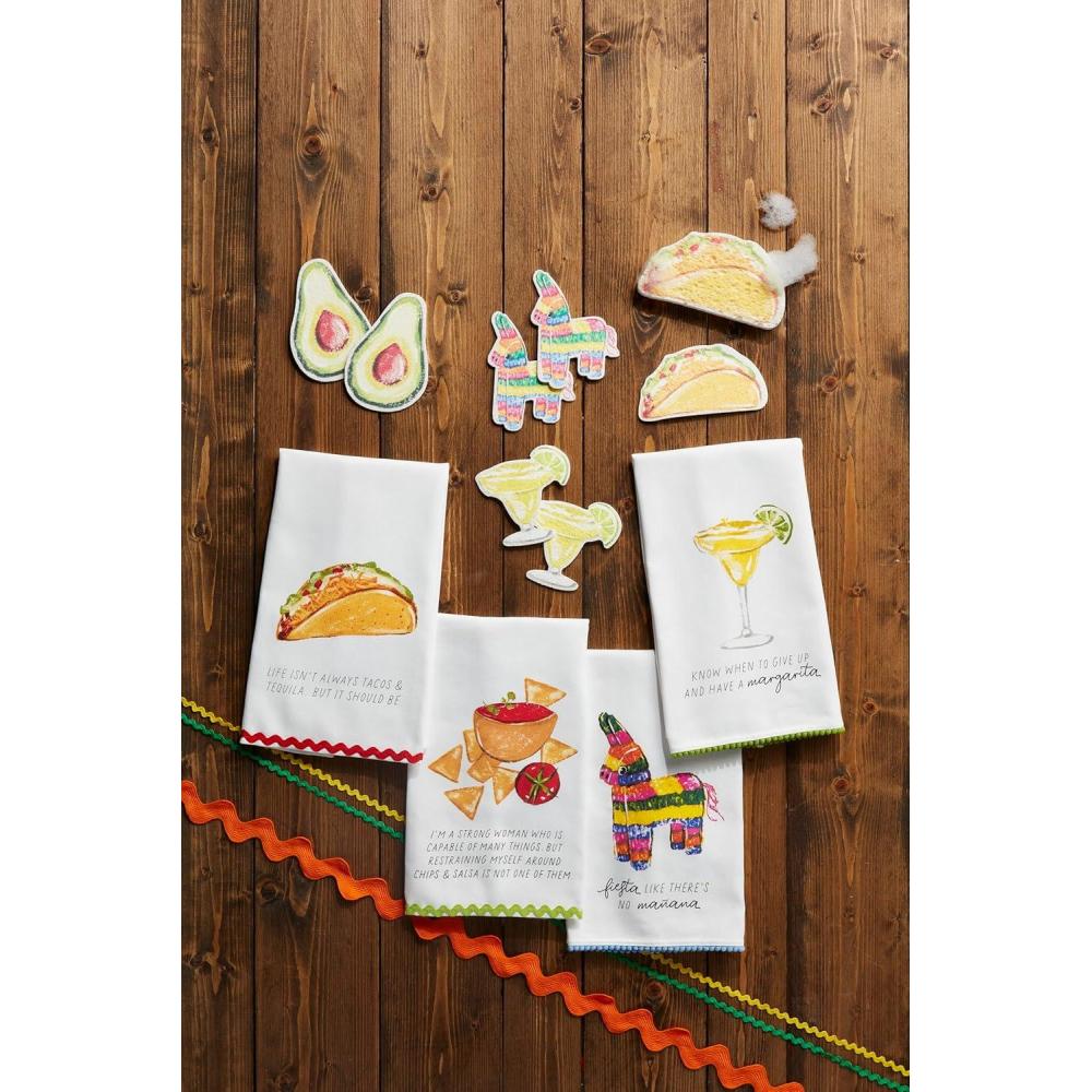 imageMud Pie Taco Printed Trim Towel 26quot x 16 12quot