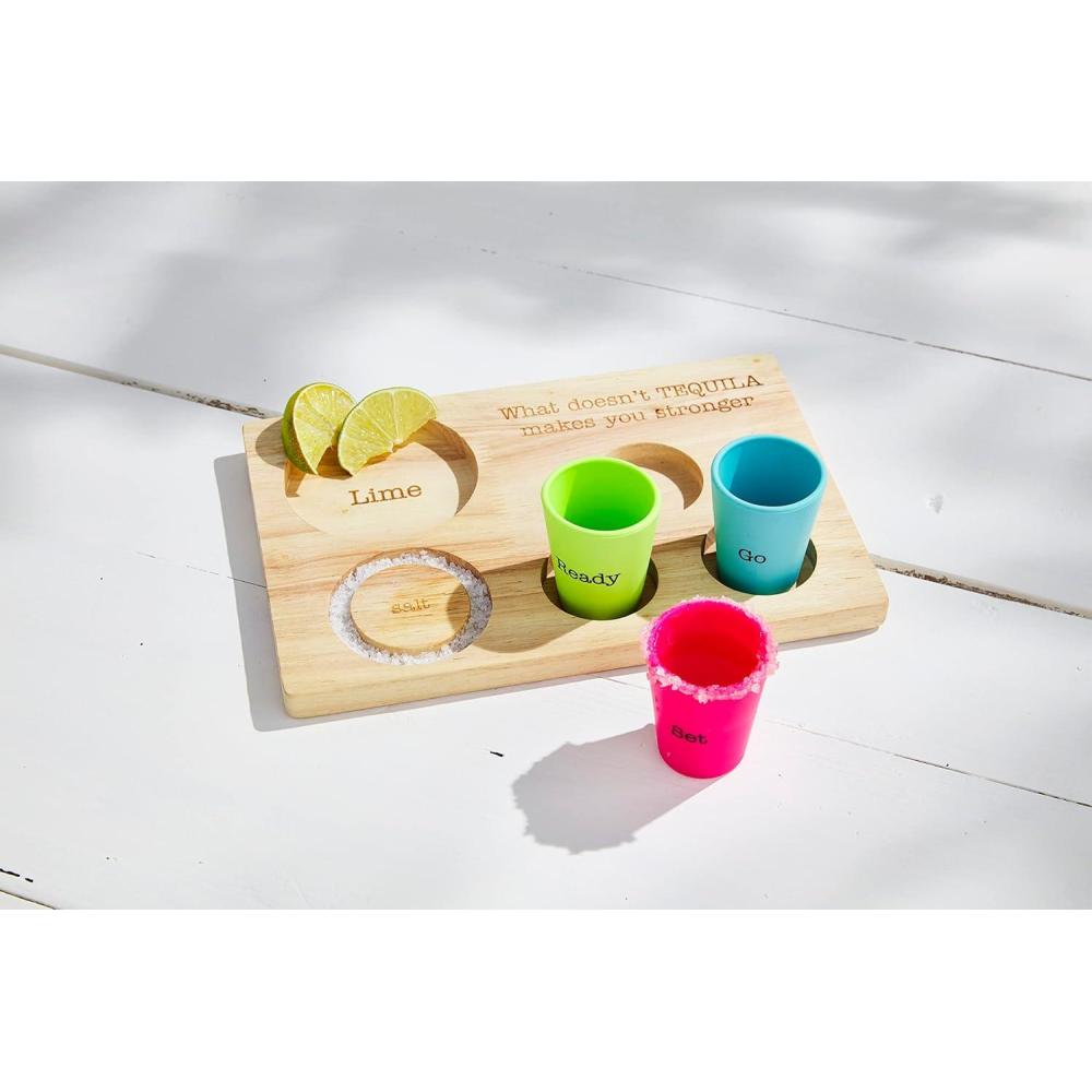 imageMud Pie Tequila Shot Board Set board 7quot x 10 14quot  shot 2 12 oz