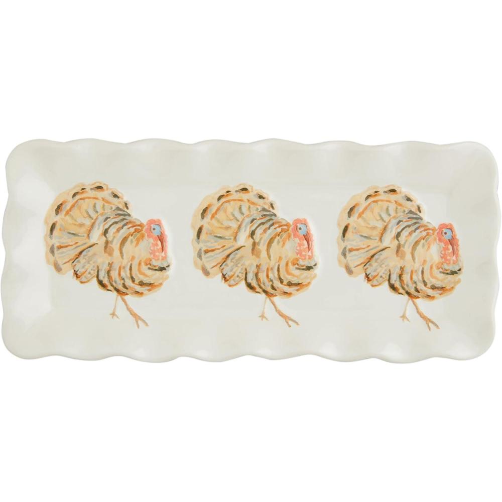 imageMud Pie Turkey Everything Plates 4quot x 9quot BROWN