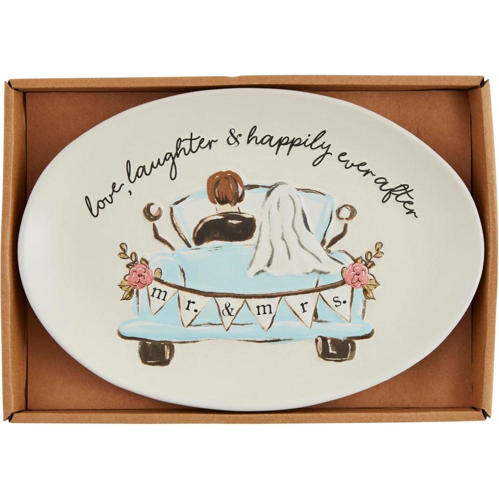 imageMud Pie Wedding Box Sentiment Plate 7quot x 10quot