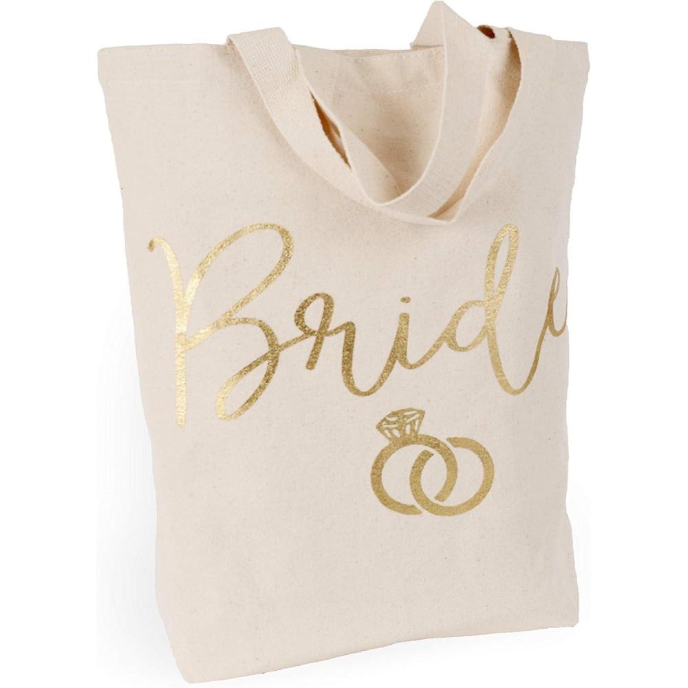 imageMud Pie Wedding Mrs Canvas Tote BagBride