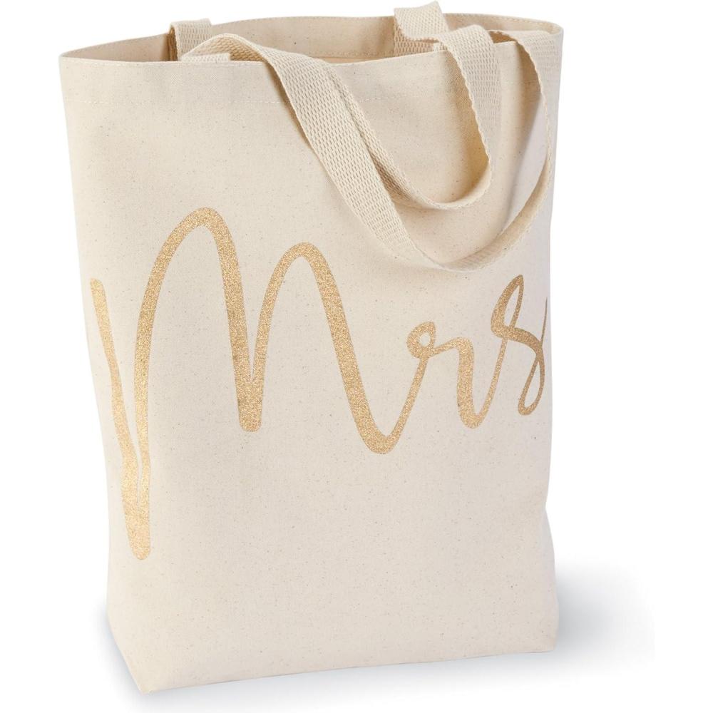 imageMud Pie Wedding Mrs Canvas Tote BagMrs