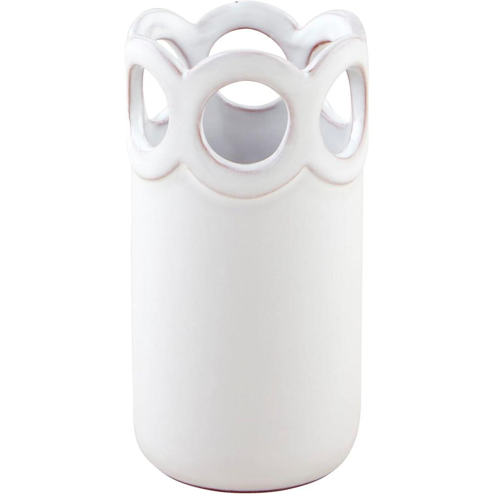 imageMud Pie White Scalloped Bud Vase Small 45quot x 275quotMedium