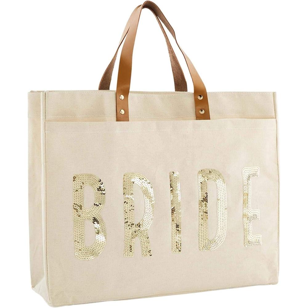 imageMud Pie Womens Bride Tote Bag Tan 14 14quot x 18quot