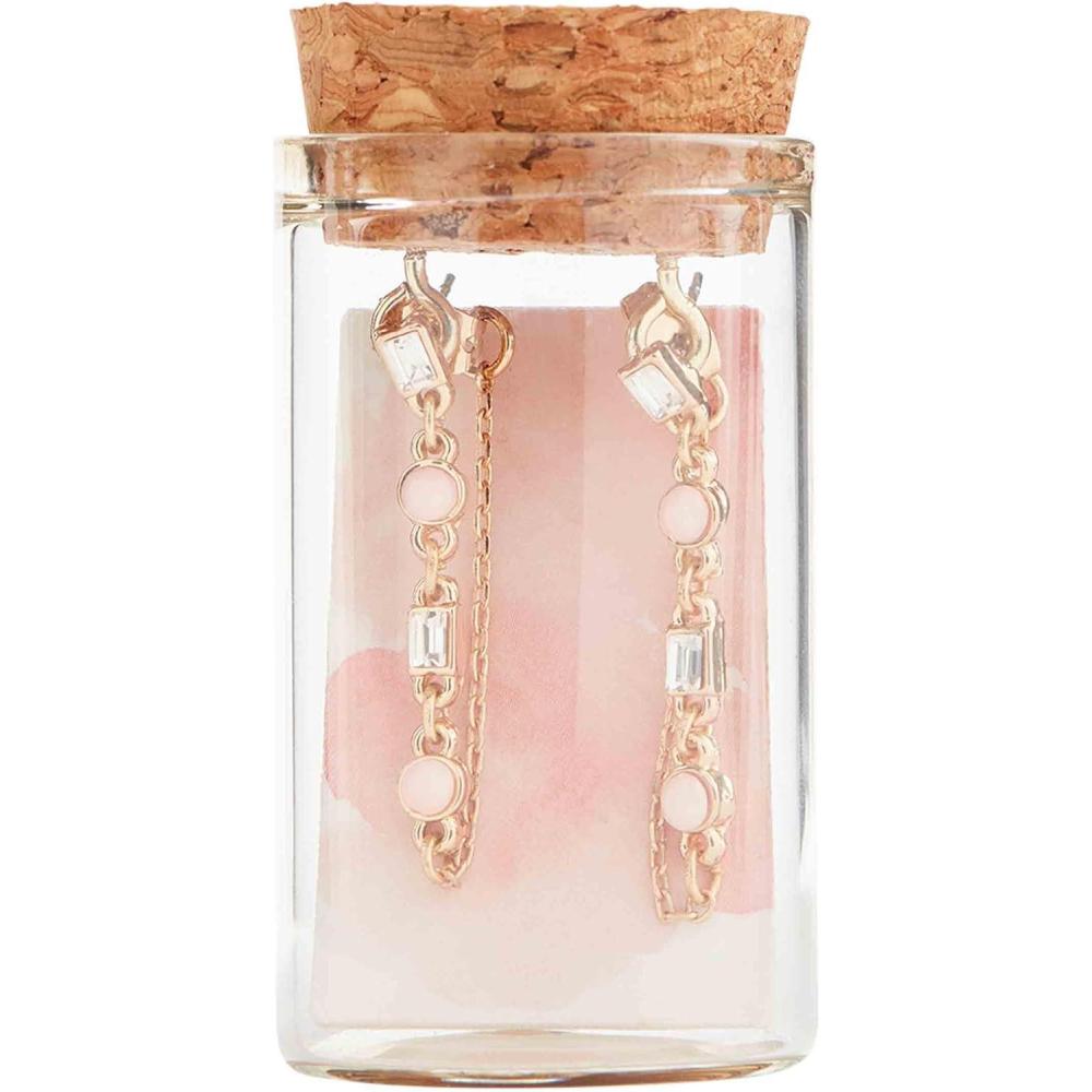 imageMud Pie Womens Glass Jar Earrings Blush One Size