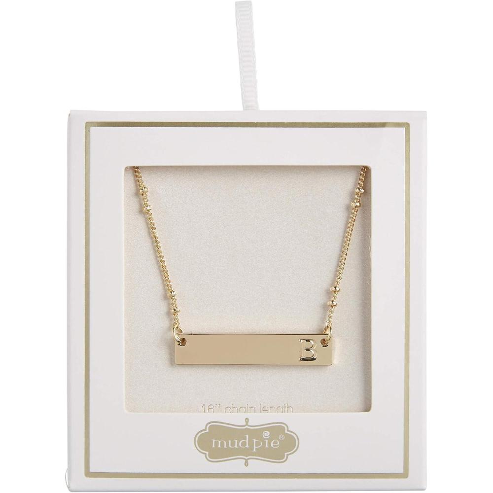 imageMud Pie Womens Initial BAR NecklaceA