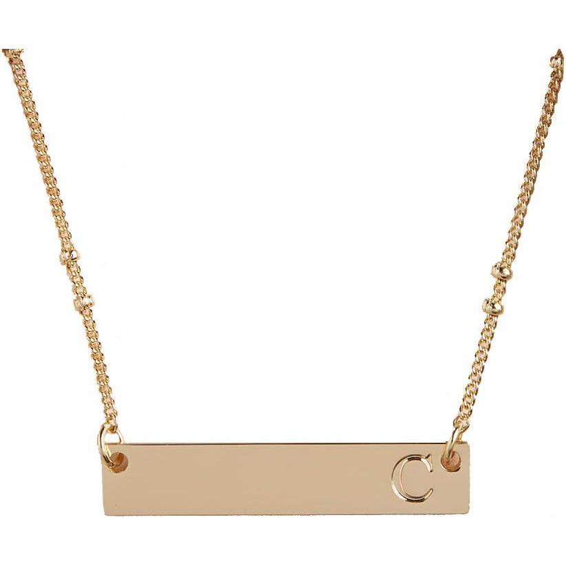 imageMud Pie Womens Initial BAR NecklaceH