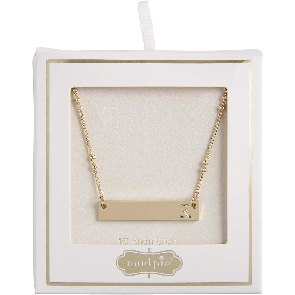 imageMud Pie Womens Initial BAR NecklaceR