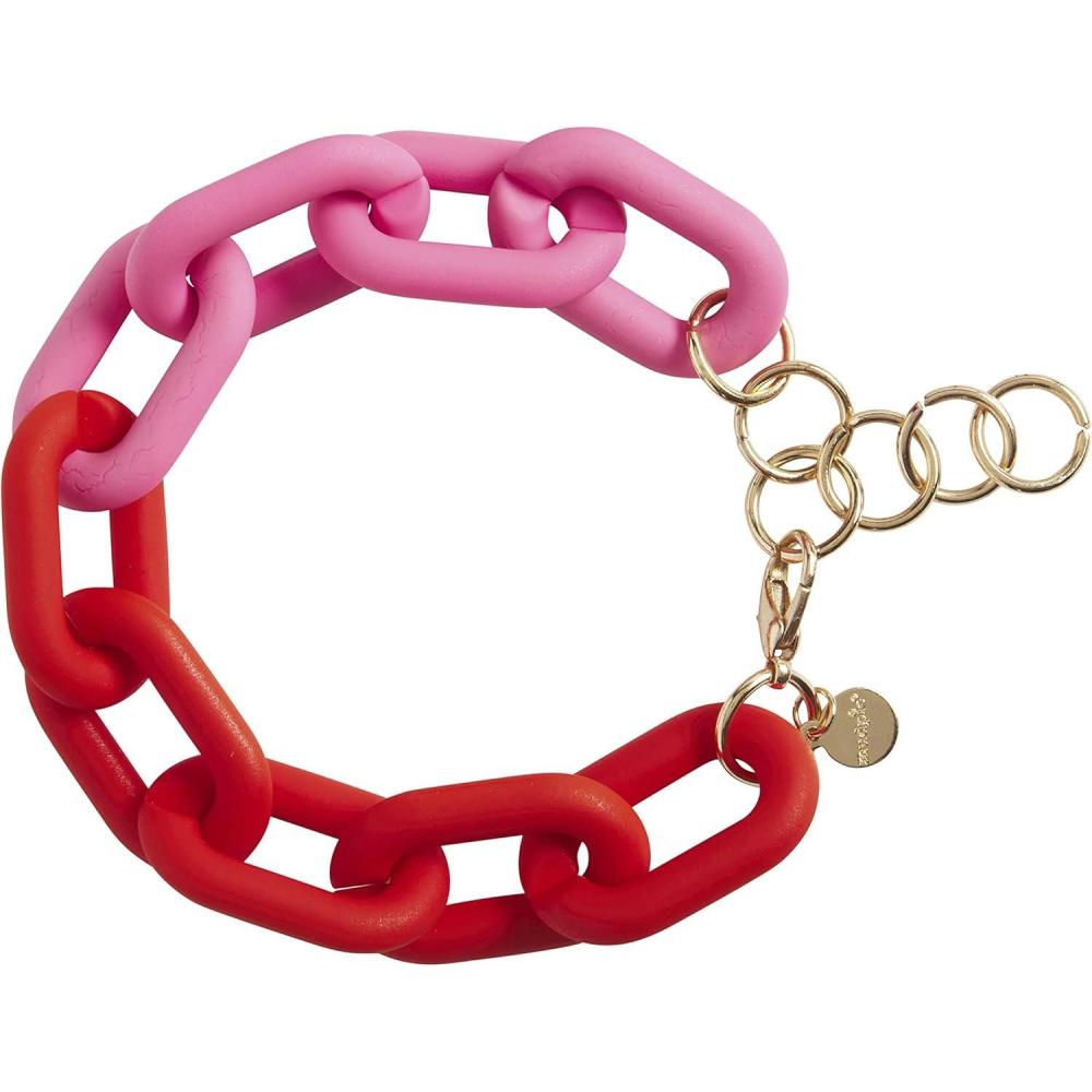 imageMud Pie Womens Link Bracelet Pink One Size