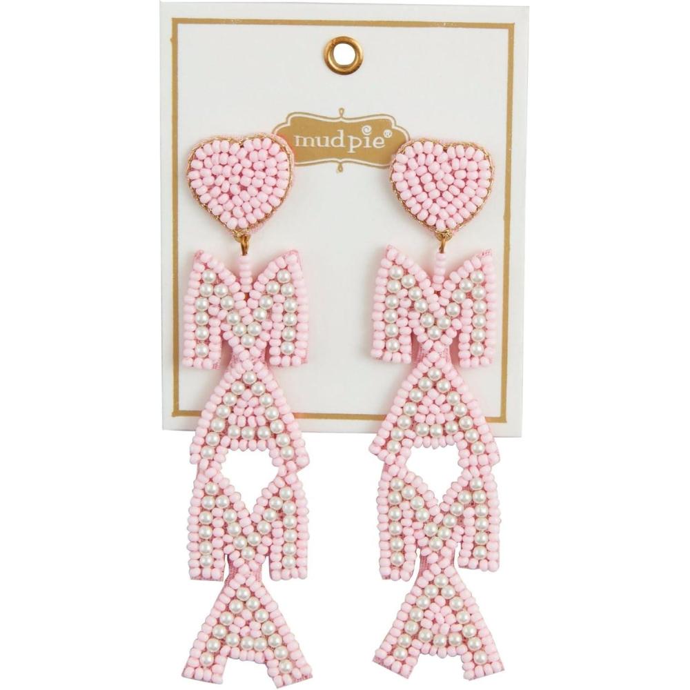 imageMud Pie Womens Mama Beaded Earrings Pink