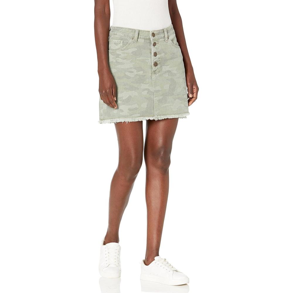 imageMud Pie Womens Windsor Button Fly SkirtGreen