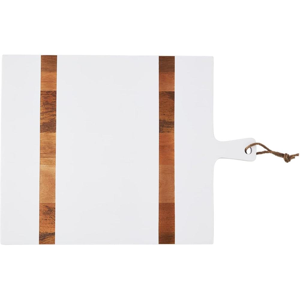 imageMud Pie Wooded Square BoardWhite 23 14quot x 16 34quot