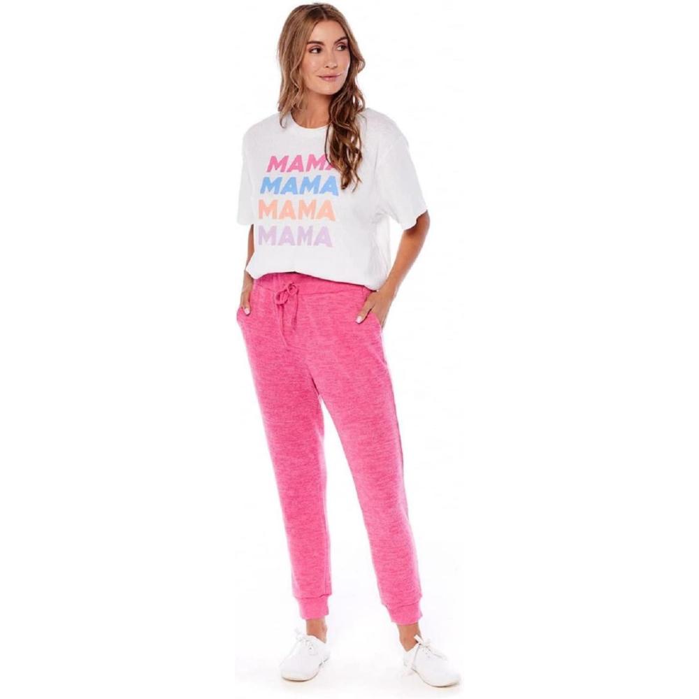 imageMud Pie womens Claremont Womens Knit JoggersJoggersPink