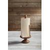 Mud Pie 47100002 Farmhouse Washed Beaded Wood Pedestal Paper Towel Holder, 16″ x 6″ Dia, White, Grey(Natural Brown)