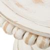 Mud Pie 47100002 Farmhouse Washed Beaded Wood Pedestal Paper Towel Holder, 16″ x 6″ Dia, White, Grey(White  Grey)