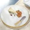 Mud Pie 4755024 Gold Edge Marble Set Serving Board, One Size, White