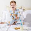 Mud Pie Baby Boys’ Milk and Cookies Pajama Set, Blue(Blue)