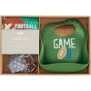 Mud Pie Baby Football With My Dad Gift Box Set | Includes Silicone Bib, Plush Book and Football Rattle Toe Socks