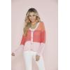 Mud Pie Barker Women’s Button Down Cardigan, Coral, Small/Medium