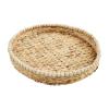 Mud Pie Beaded Hyacinth Tray, Brown, Small 2″ x 16″ Dia | Large 2″ x 19″ Dia