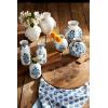 Mud Pie Block Print Bud Vase, Flower Steam, 5.75″ x 3.25″(Stem)