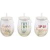 Mud Pie CONFETTI WINE GLASS SET(Blue)