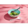Mud Pie Cherry Melamine Serve Set, bowl 4″ x 11″ dia | utensils 10 1/2″, Blue