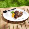 Mud Pie Circa Grill Platter and Brush Set, White, 12″ x 18″ dia
