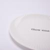 Mud Pie Circa Melamine Salad Plate, White, Chow Time, 7.5″ dia