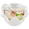 Mud Pie Circa Taco Salad Bowl and Towel Set, White, 5″ x 10″ dia