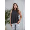Mud Pie Dempsey Women’s Sleeveless Swing Tank Top(Black)