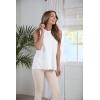 Mud Pie Dempsey Women’s Sleeveless Swing Tank Top(White)