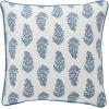 Mud Pie Dianthus Print Blue Pillow; 20″ X 20″(Blue)