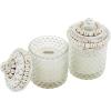 Mud Pie Drop White Beaded Candle, Large Carve, 3 1/4″” x 5 1/4″” Dia(Large Carve)