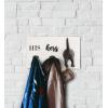 Mud Pie HIS, HERS & PUP WALL HOOK, White, Brown, 2.00″ x 11.00″