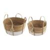 Mud Pie Hyacinth Round Handle Basket, Brown, 10″ x 20″ dia