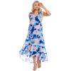 Mud Pie Indy Womens Sleeveless Maxi Dress(Abstract Lilac)