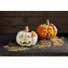Mud Pie Light Up Sherpa Jack-o-Lantern Pillow, Orange,8″ x 9″(Orange)