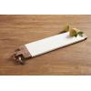 Mud Pie Long Wood & White Marble Board, 6″ x 26″