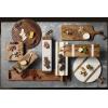 Mud Pie Long Wood & White Marble Board, 6″ x 26″