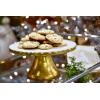 Mud Pie Marble Pedestal Cake Serving Stand, Gold, 6″ x 11″ dia