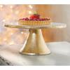 Mud Pie Marble Pedestal Cake Serving Stand, Gold, 6″ x 11″ dia