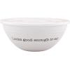 Mud Pie Melamine Bowl with Lid Set, White, 4.25″ x 8.25″ dia
