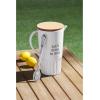 Mud Pie Melamine Pitcher and Spoon Set, White, 31 oz